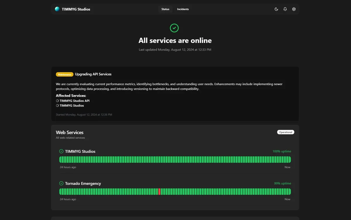 OS Status Page